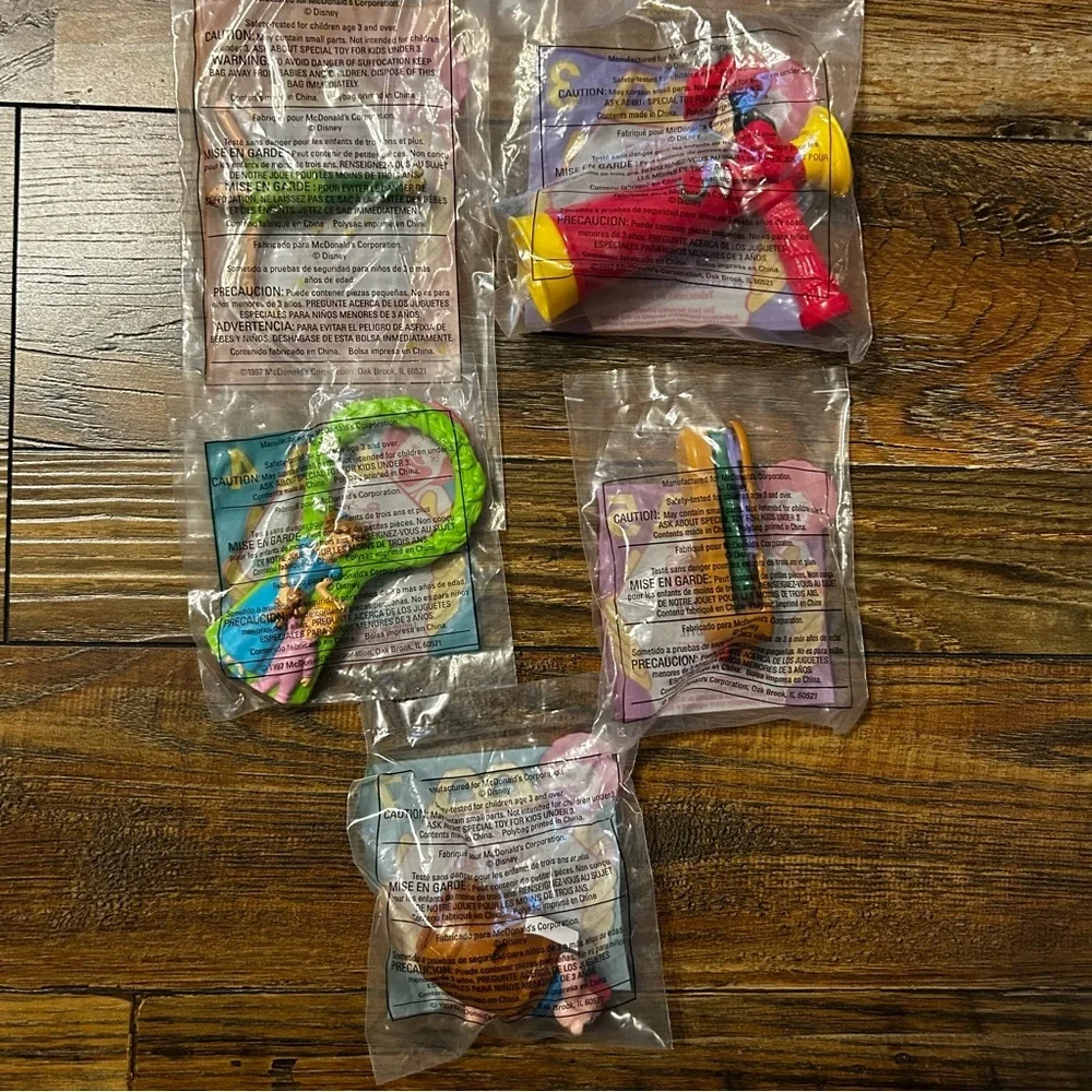 NWT Lot of 5 McDonald’s‎ 1997 Vintage Peter Pan Happy Meal Toys Unopened